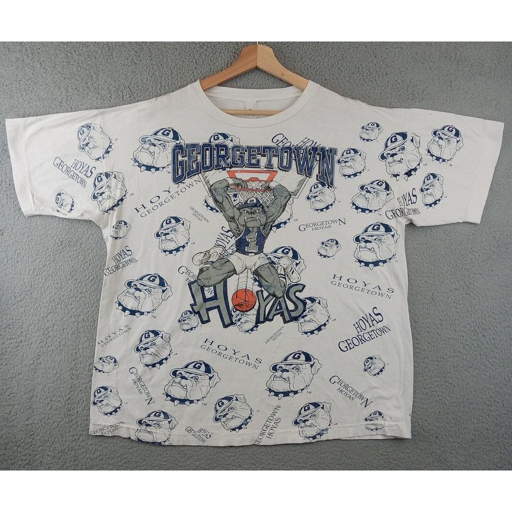 VINTAGE‎ 90s Georgetown Hoyas Basketball AOP Shirt size XL